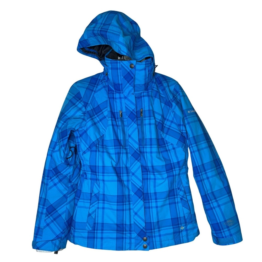 Columbia Whirlibird Omni Heat Plaid Ski Snowboard Jacket Women's Size S Blue